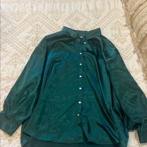 Emerald Green Women's Button-Up Top